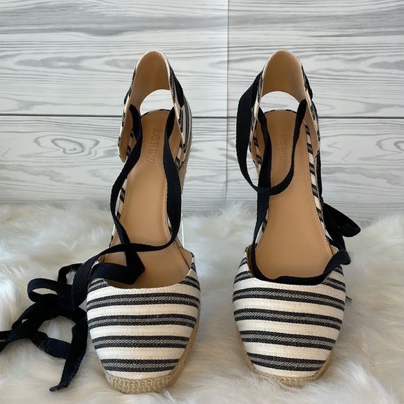 J. Crew Stripped Espadrille Wedges - Picture 8 of 10